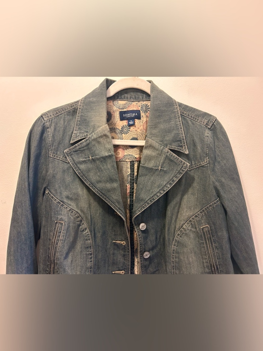 Sonoma Cropped Denim Jacket Women’s Small - Picture 4 of 8